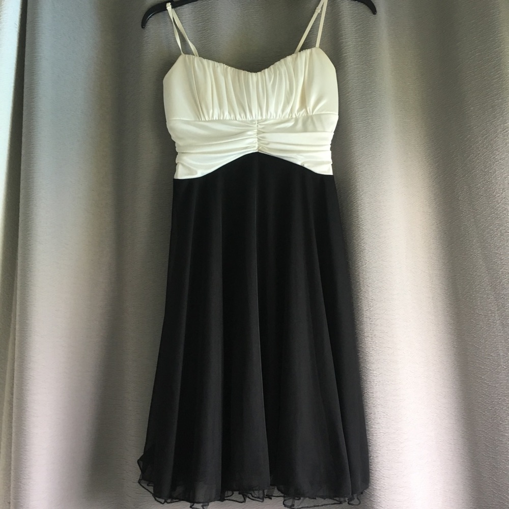 Black and white spaghetti strap dress